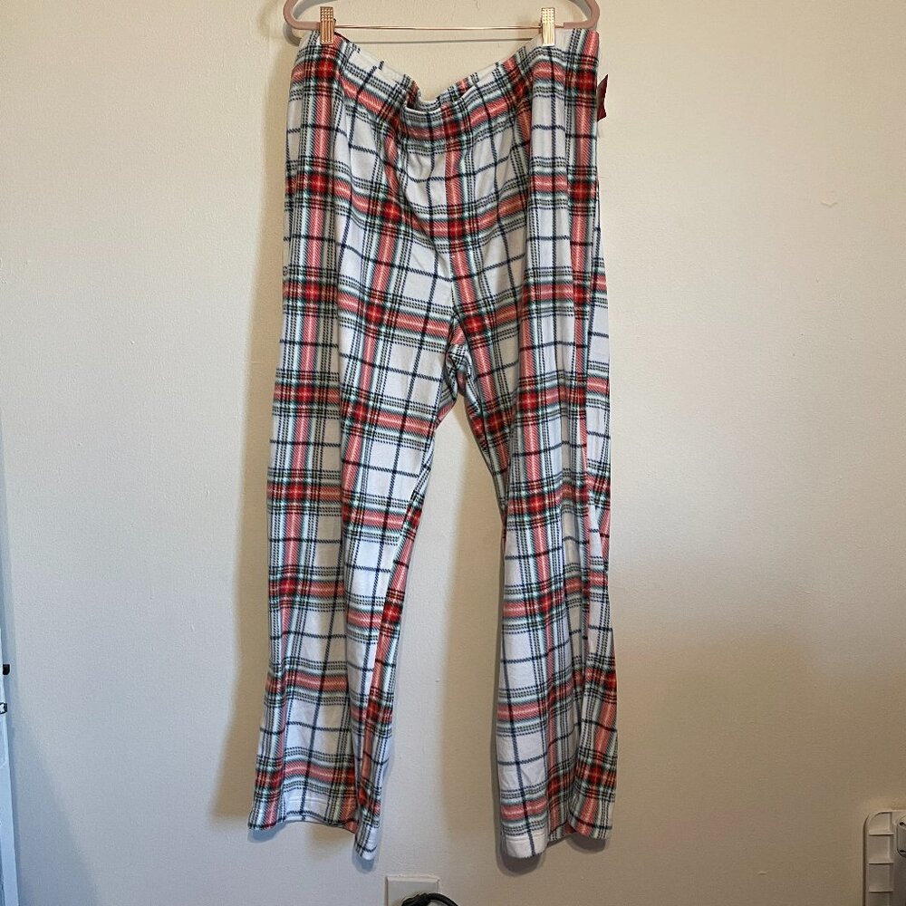 🔥 Wondershop (Target) | White/Red Microfiber Flannel Plaid Pajama Bottoms XXL